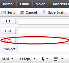 XFINITY Connect - sending emails - adding email addresses to the BCC (blind carbon copy) field